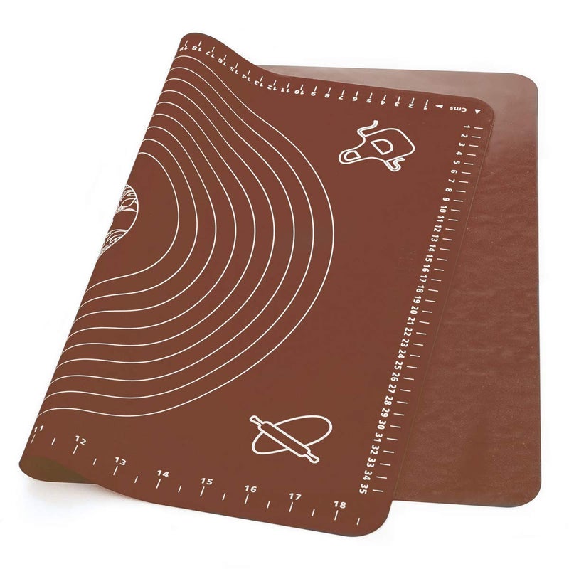 LIMNUO Silicone Baking Mat, Extra Thick Large Non Stick Pastry Mat Sheet for Dough Pie Crust Rolling Mats (Brown, M-16''(W)*20''(L)) - Image 5